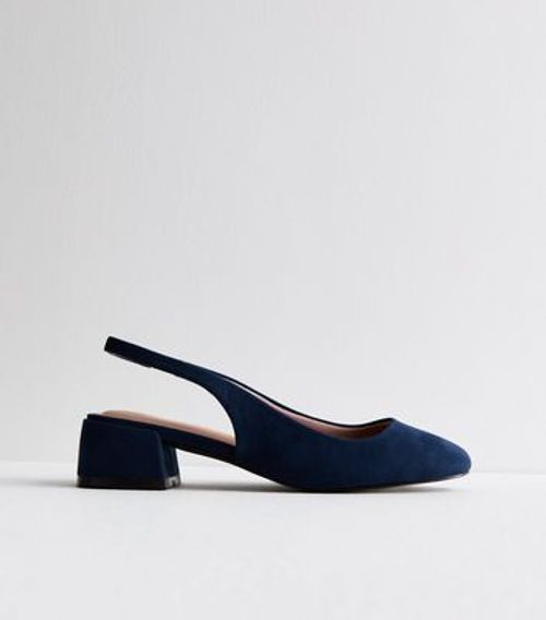 Navy Suedette Block Heel...