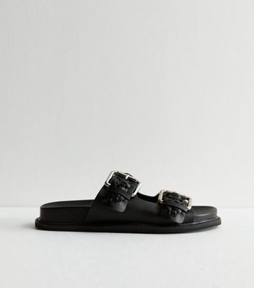 Black Plaited Chunky Sliders...