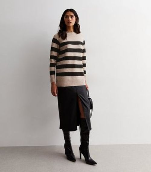 Brown Wide Stripe Oversized...