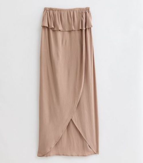 Light Brown Bandeau Ruffle...