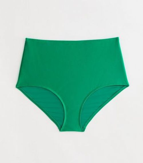 Curves Green Paisley High Waist Bikini Bottoms