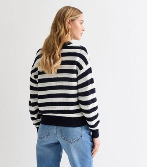 Navy Stripe Stitch Knit...