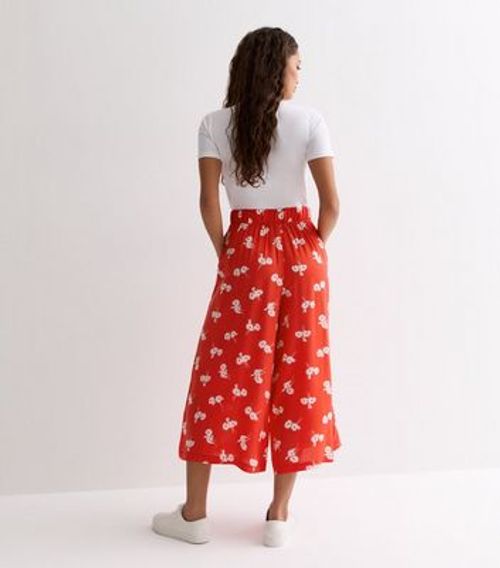 Petite Red Floral Wide Leg...
