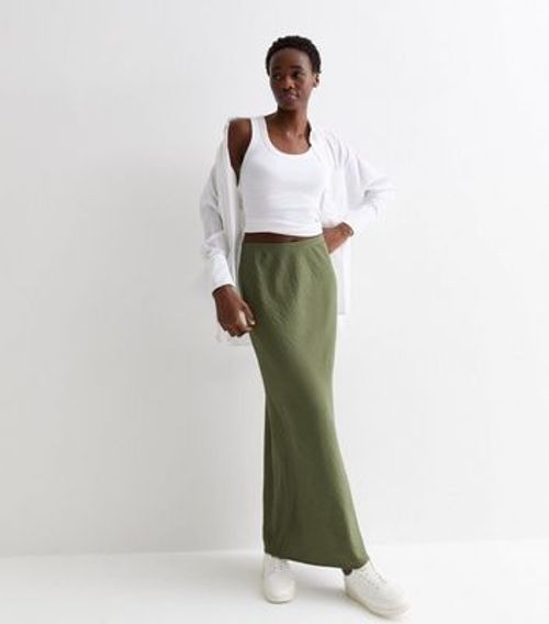 Tall Khaki Textured Midi...