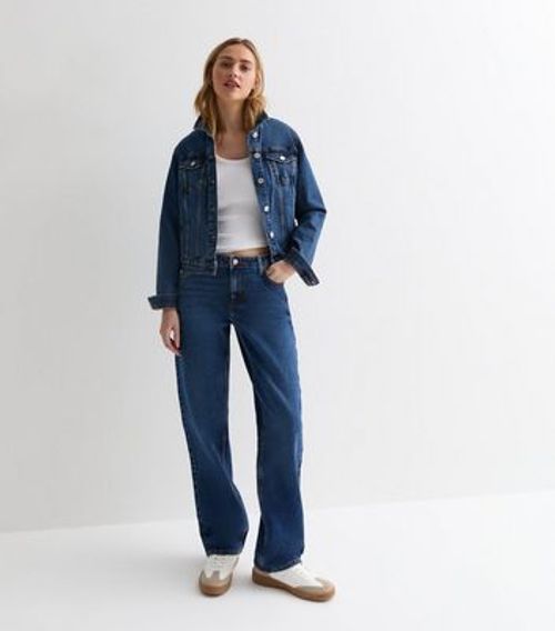 Blue Mid Rise Baggy Dad Jeans...