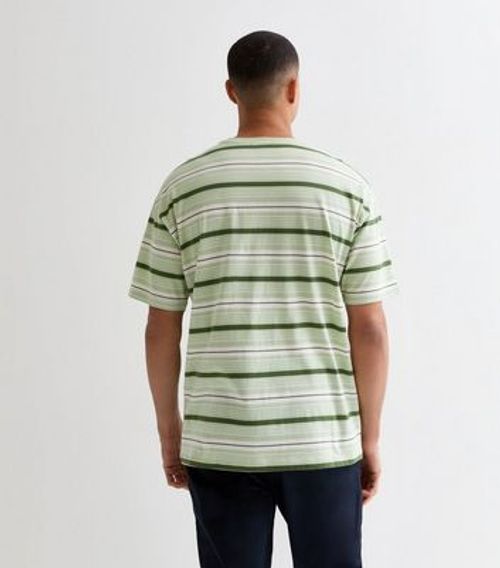 Men's Green Stripe Cotton...