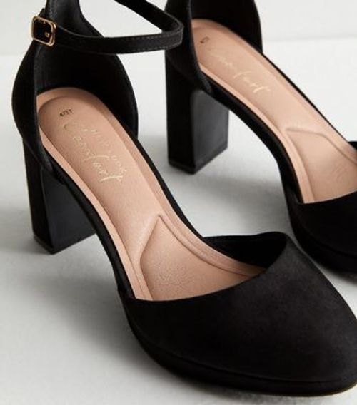 Black Suedette Platform Block...