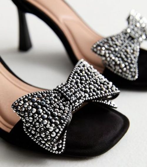 Black Suedette Diamanté Bow...