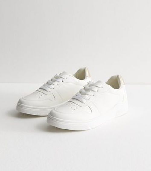 White Lace Up Chunky Trainers...