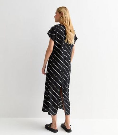 Black Diagonal Line Print...