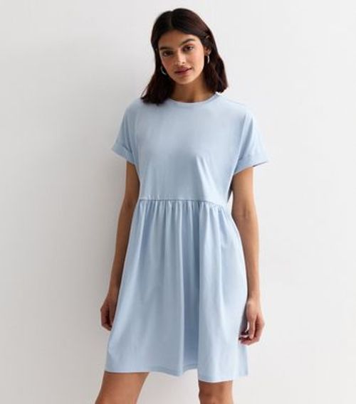 Pale Blue Cotton Short Sleeve...