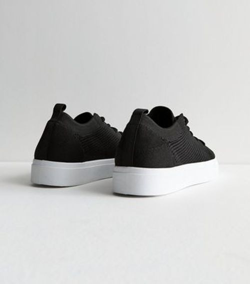 Black Knit Low Top Trainers...