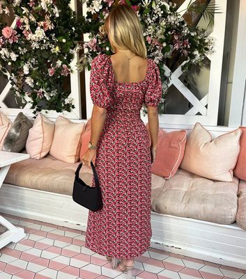 Ax paris red floral cheap dress