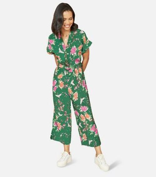 Yumi Green Floral Crane Print...