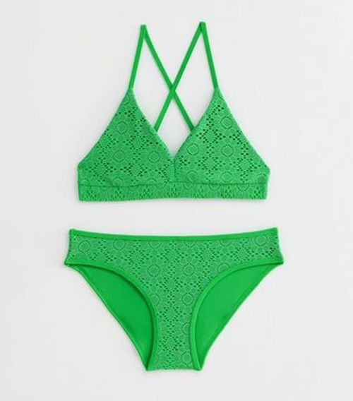 Girls Green Crochet Triangle...