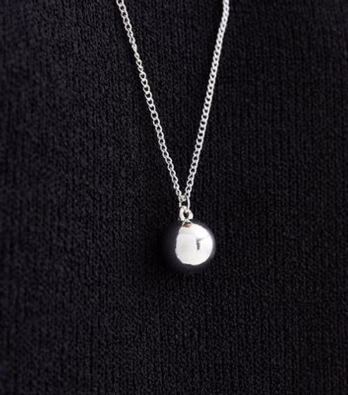 Silver Orb Pendant Necklace...