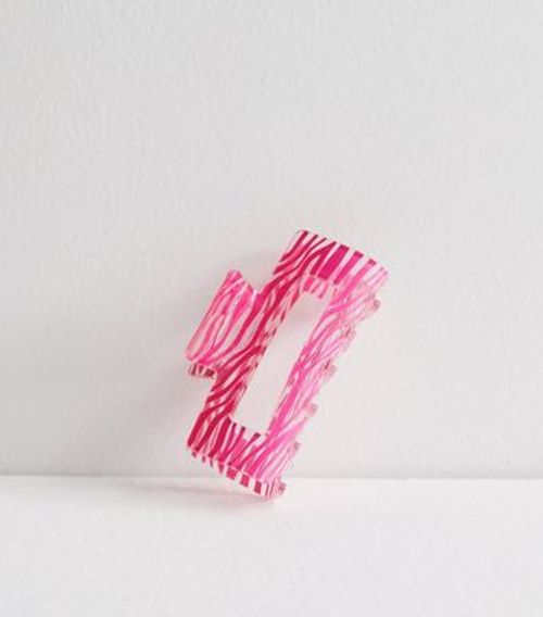 Pink Zebra Hair Claw Clip New...