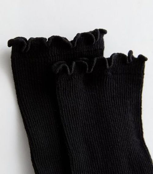 Black Frill Trim Tube Socks...