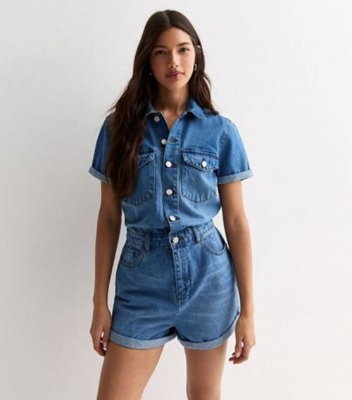 Blue Denim Short Sleeve...