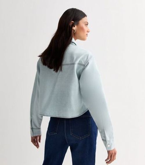 Pale Blue Denim Cropped Shirt...