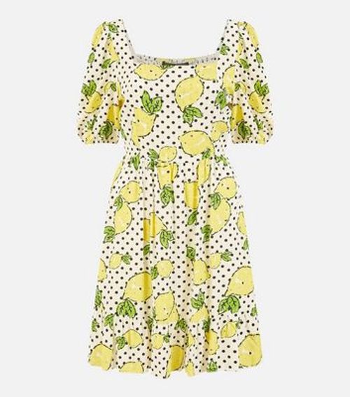 Mela White Lemon Print Mini...