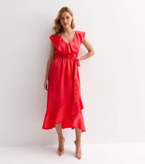 Coral Sleeveless Belted...