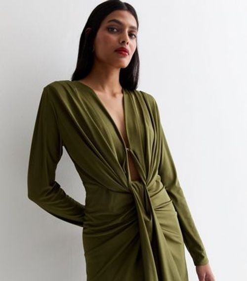 Olive Plunge Long Sleeve...