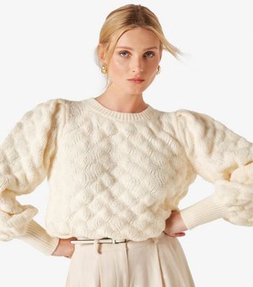 Apricot Cream Bubble Knit...