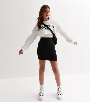 Girls Black Belted Skater Skirt New Look Compare The Oracle
