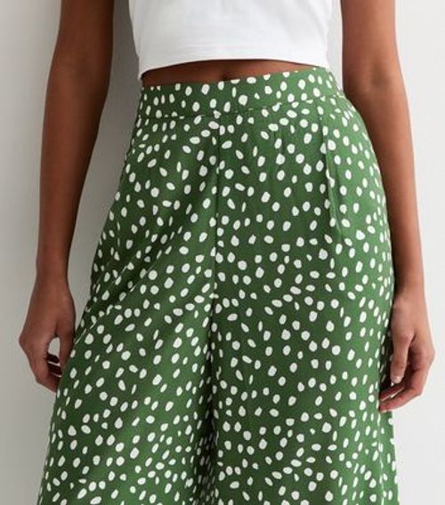 Green Spot Wide Leg Crop...