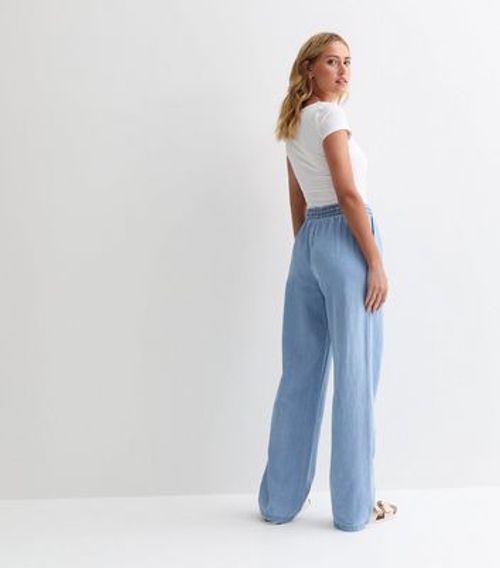 JDY Blue Drawstring Wide Leg...