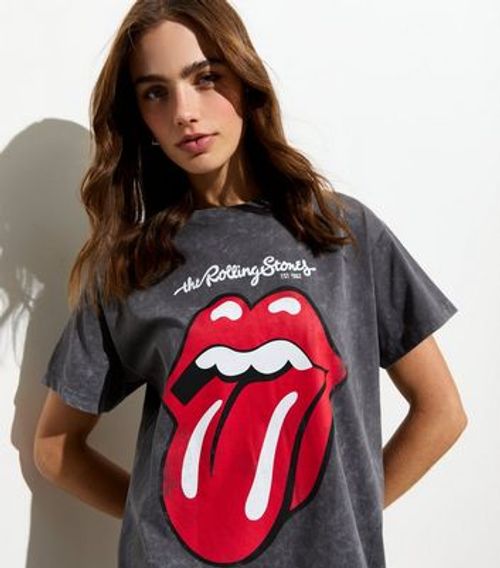 Grey Rolling Stones Acid Wash...