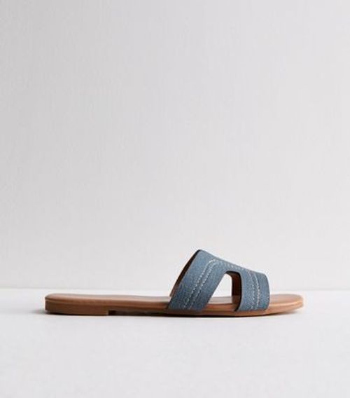 Blue Denim-Look Sliders New...