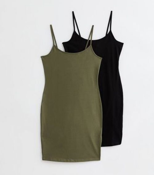 2 Pack Black Cotton Cami...