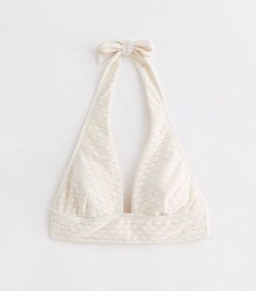 Cream Crochet High Halter...