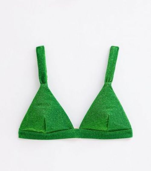 Green Glitter Triangle Bikini...