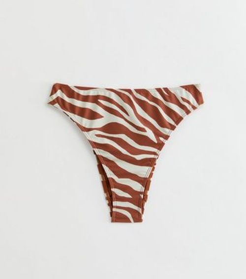 Brown Zebra Print High Waist...