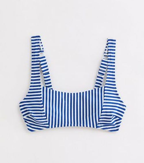 Blue Textured Stripe Print...