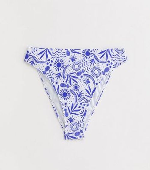 Blue Sun Print High Waisted...