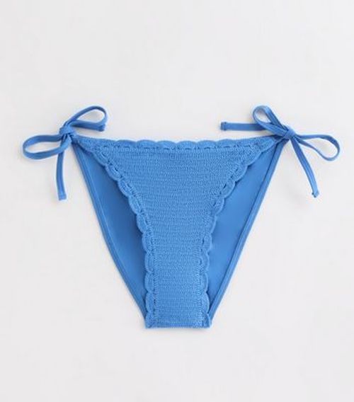 Blue Crochet Side-Tie Bikini...