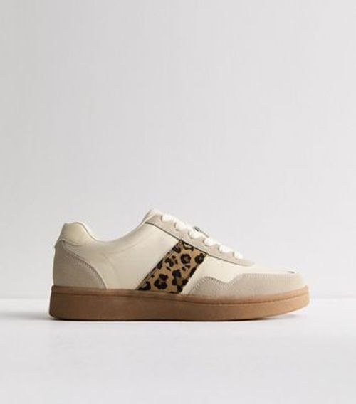 Off White Leopard Print Trim...