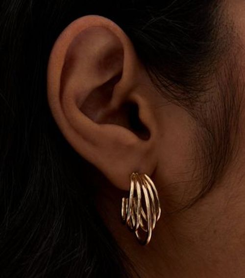 Gold Multi Oval Hoop Earrings...