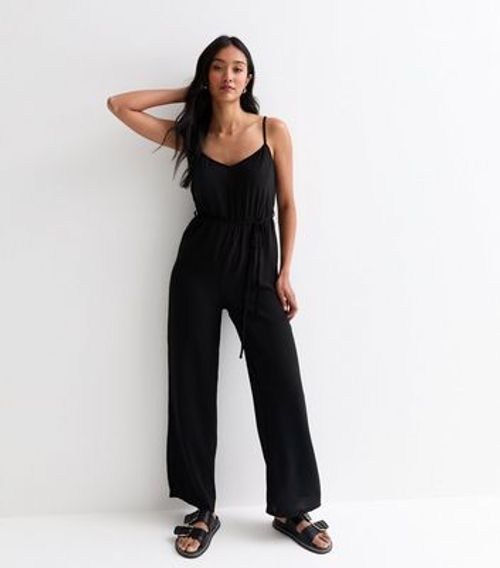 Black Belted Jumpsuit New Look