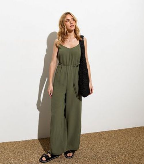 Khaki Green Belted Jumpsuit...