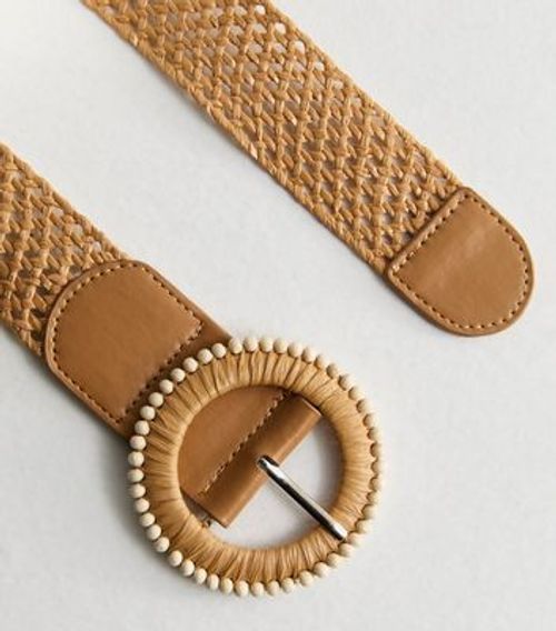 Brown Woven Circle-Buckle...