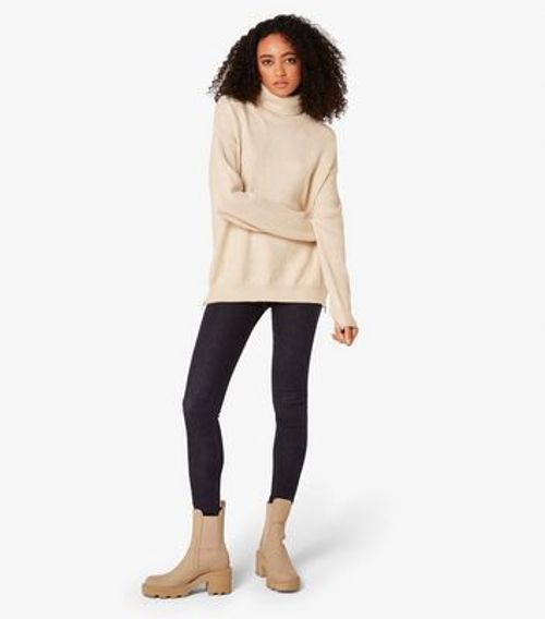 Apricot Side Zip Roll Neck...