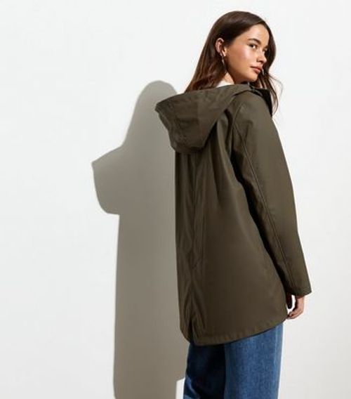 Khaki Unlined Hooded Raincoat...