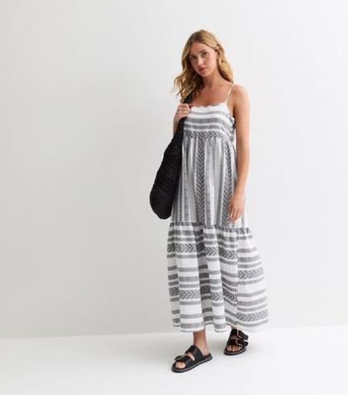 JDY White Strappy Tiered Maxi...