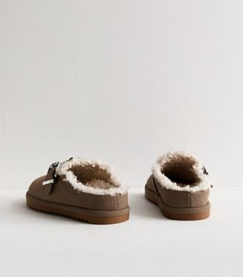 Light Brown Suedette Faux Fur...