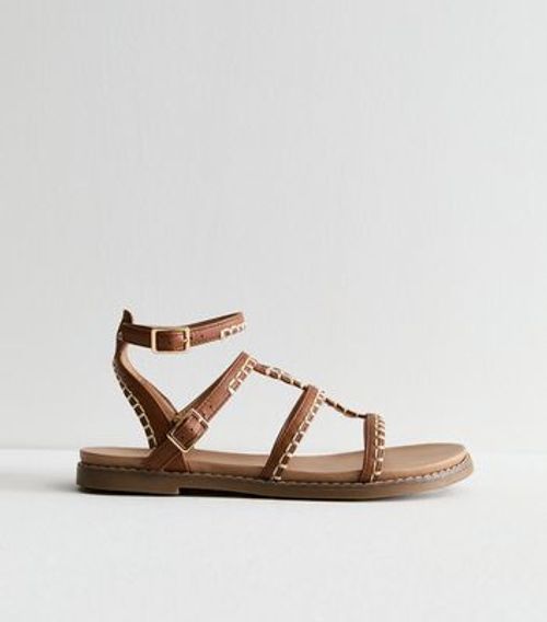 Tan Whipstitch Strappy...